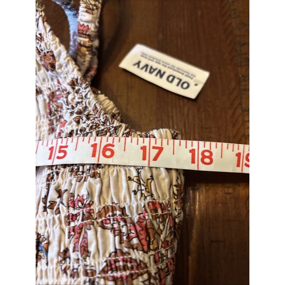old navy dress Seersucker Long Sleeveless Beachy Size 2X NWT Tan Floral - Picture 6 of 9